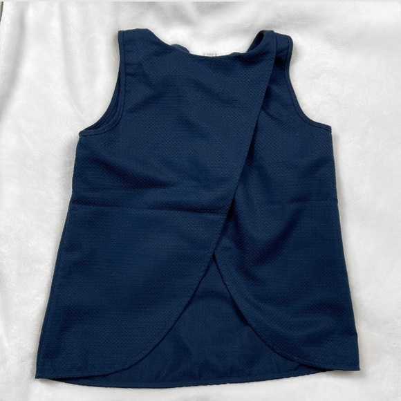 J. Crew Blue Open Back Tank Top Blouse - Picture 2 of 4